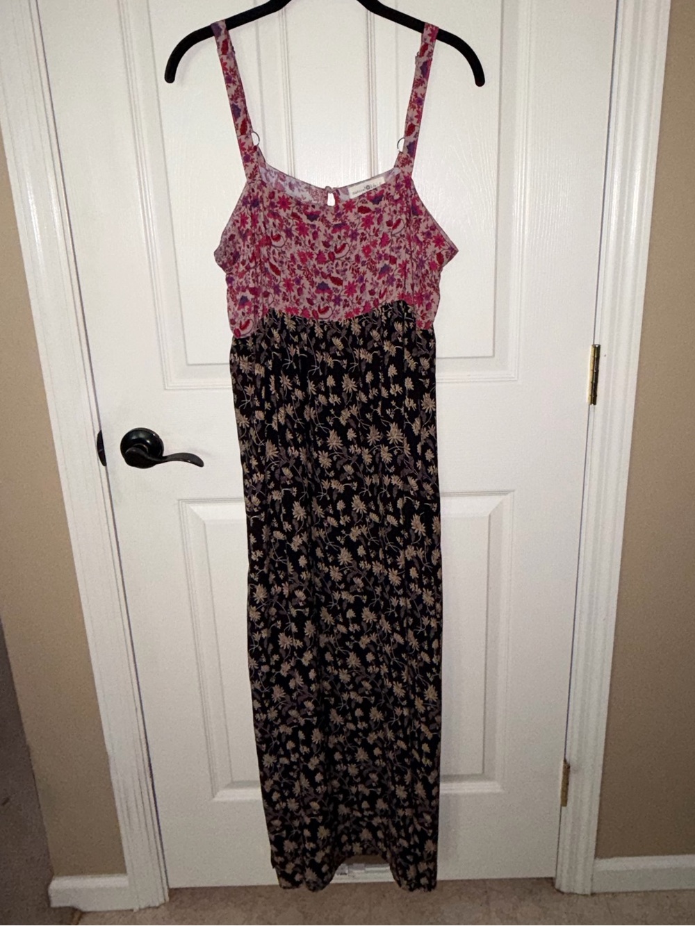 NATURAL LIFE Pink and Black Floral Maxi Dress